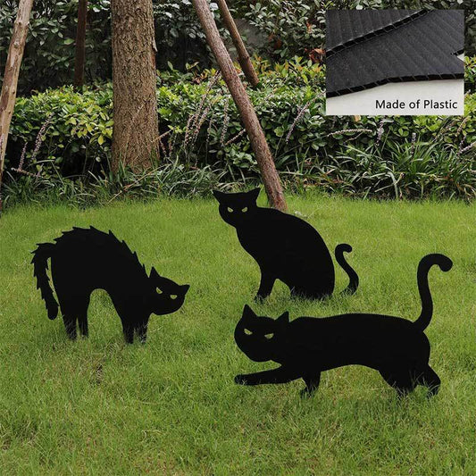 Garden Ornaments Halloween Decorations Black Cat Silhouette